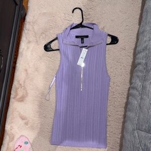 White House Black Market Lavender Zip Tank Top